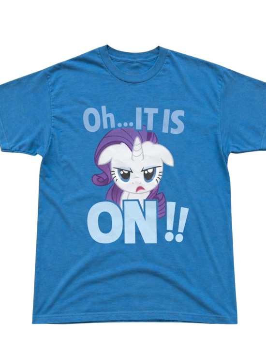 Gildan Tops - Blue My Little Pony Rarity "Oh... IT IS ON!!" Graphic Tee